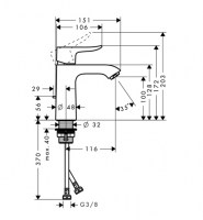 MONOMANDO LAVABO 110 METRIS HANSGROHE